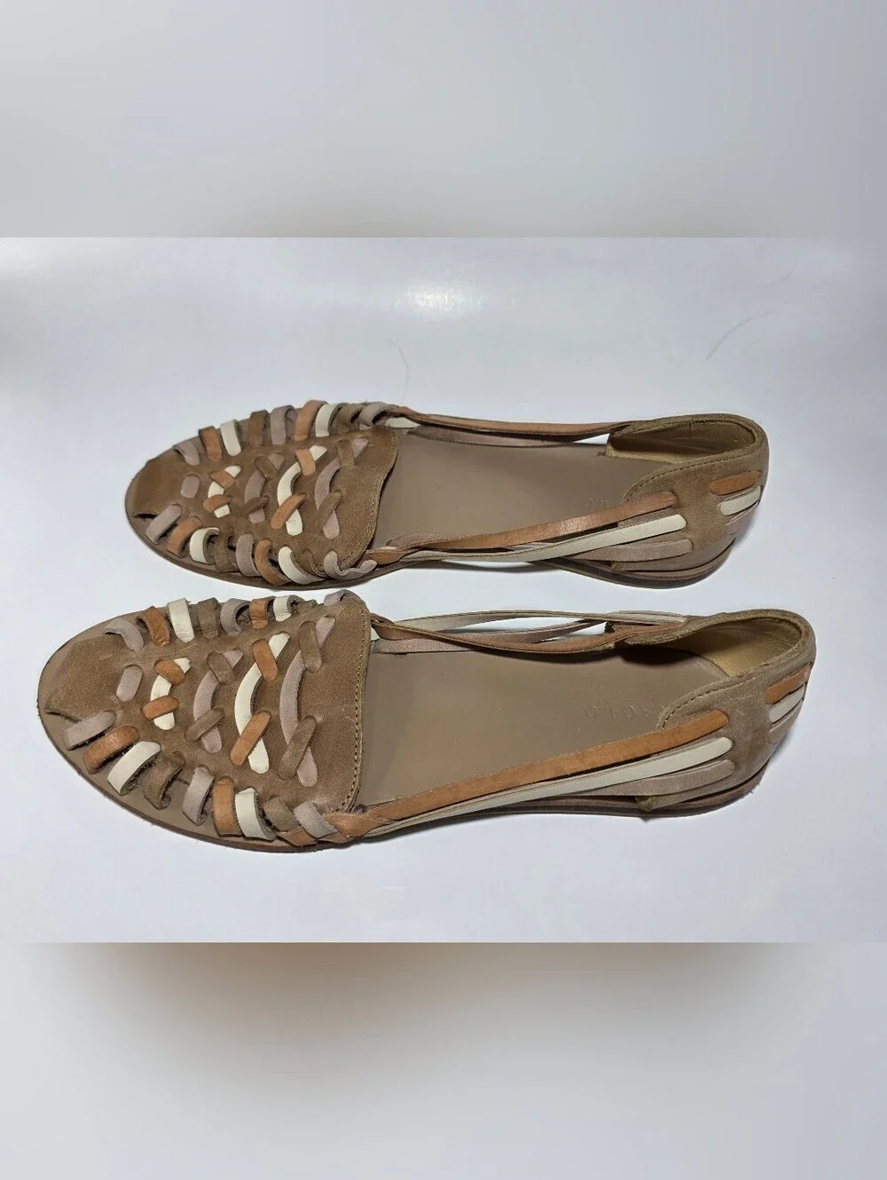 Nisolo Women’s Leather Huarache Slingback Sandals Multicolor Woven Size 11